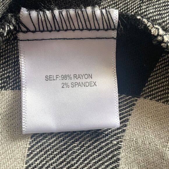 Jane & Delancey B&W Check Rayon Light Flannel Shirt Women M Long Sleeve Soft - Picture 13 of 13